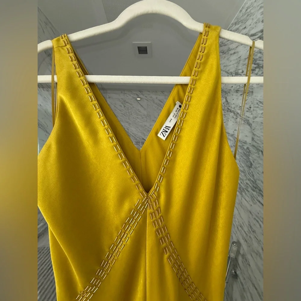 Zara ZW Collection Satin Effect Dress Size S - Picture 5 of 13